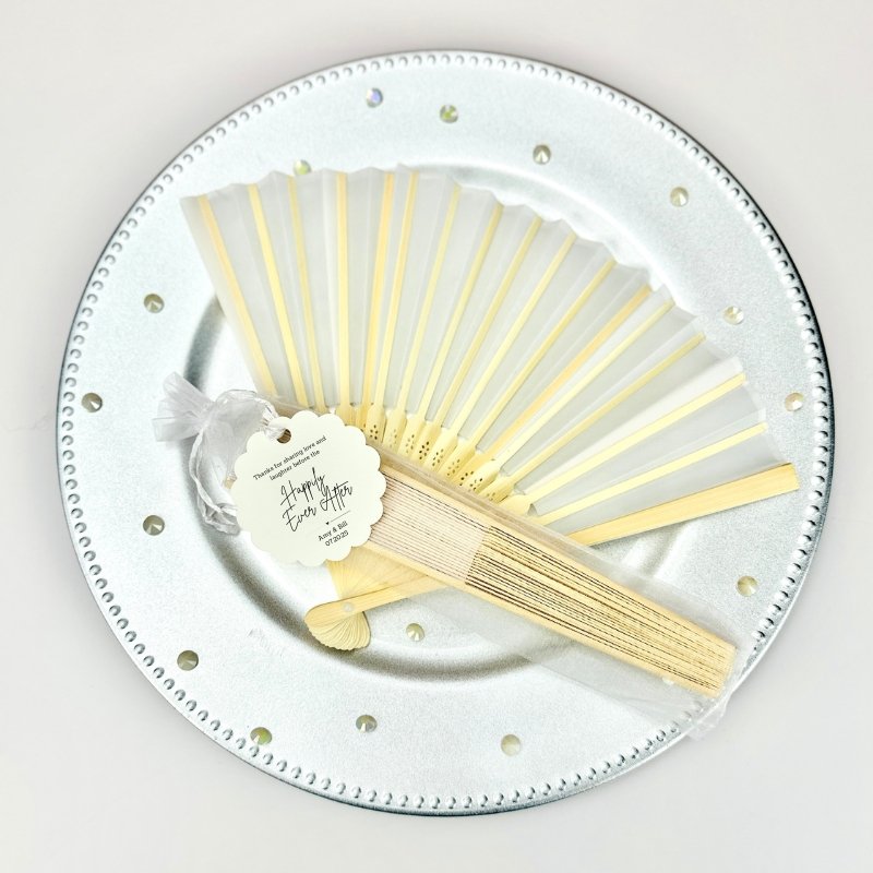 Love, Laughter, Happily Ever After Hand Fan - Forever Wedding Favors