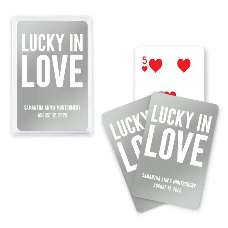 Lucky In Love Metallic Playing Cards - Forever Wedding Favors