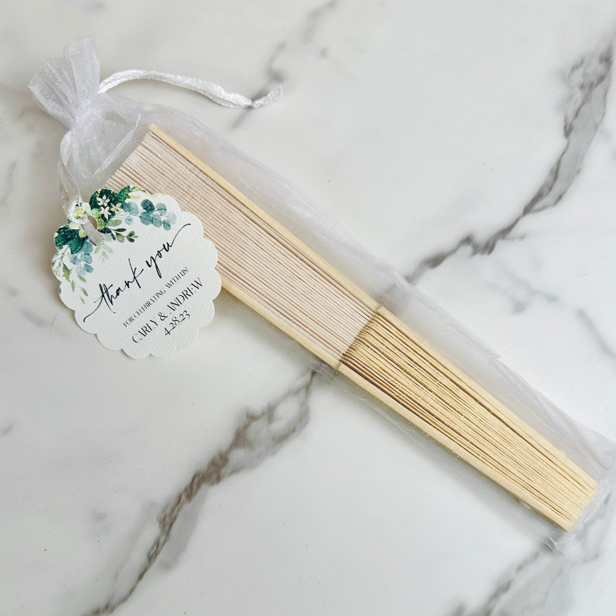 Lush Leaves Hand Fan - Forever Wedding Favors