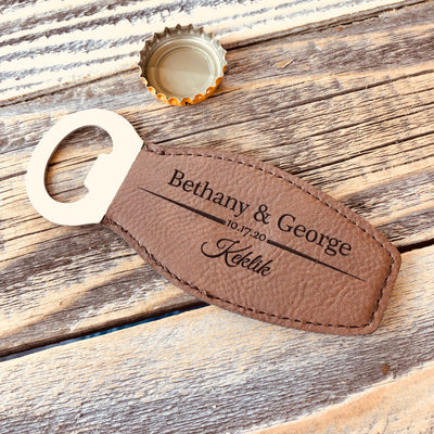 Magnetic Leather Bottle Opener - Forever Wedding Favors