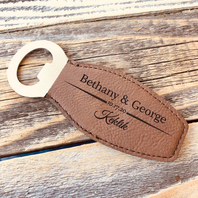 Magnetic Leather Bottle Opener - Forever Wedding Favors