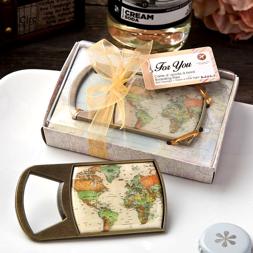 Map Design Bottle Opener - Forever Wedding Favors