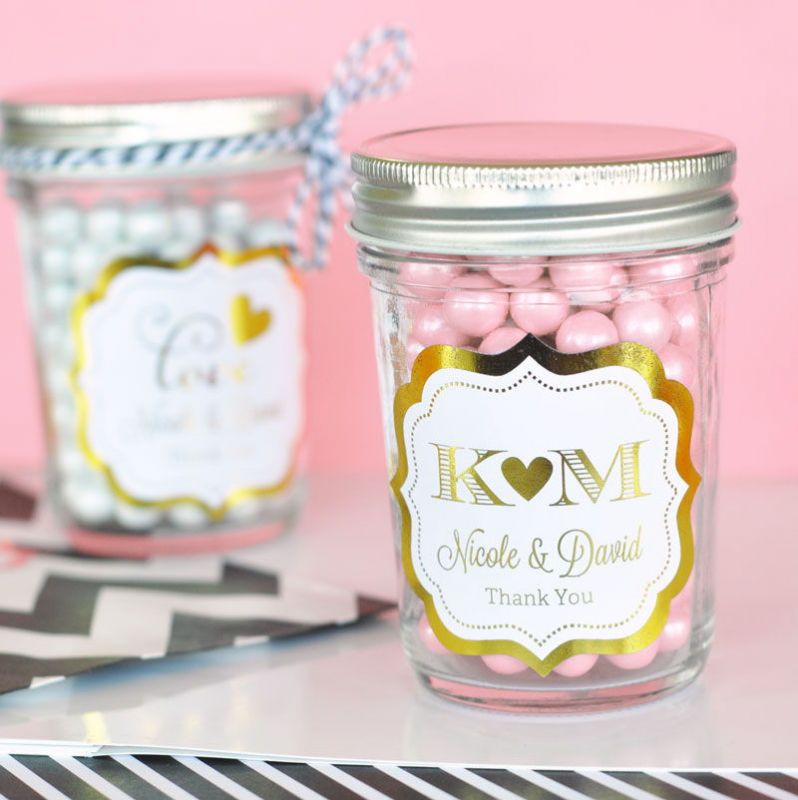 Metallic Foil Mini Mason Jars - Forever Wedding Favors