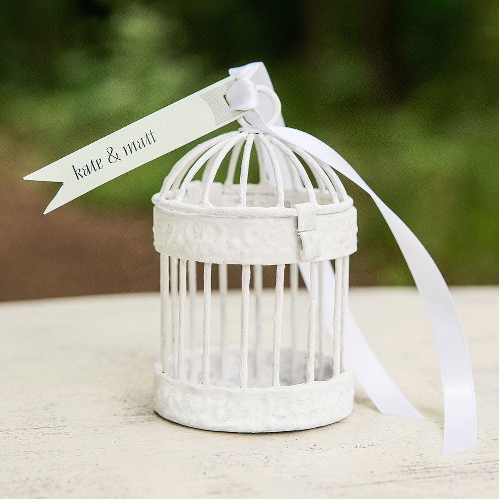 Miniature Classic Round Decorative Birdcages - White - Forever Wedding Favors