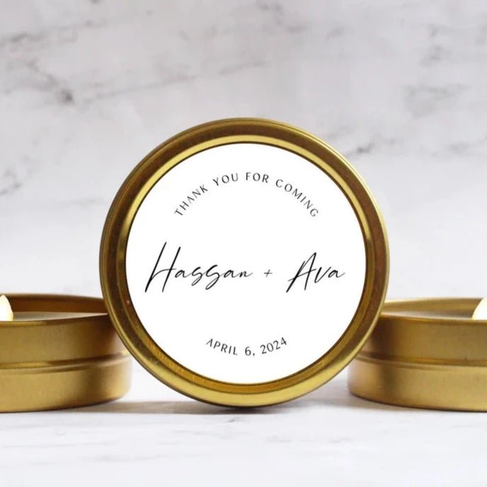 Minimalist Thank You Candle Favor - Forever Wedding Favors