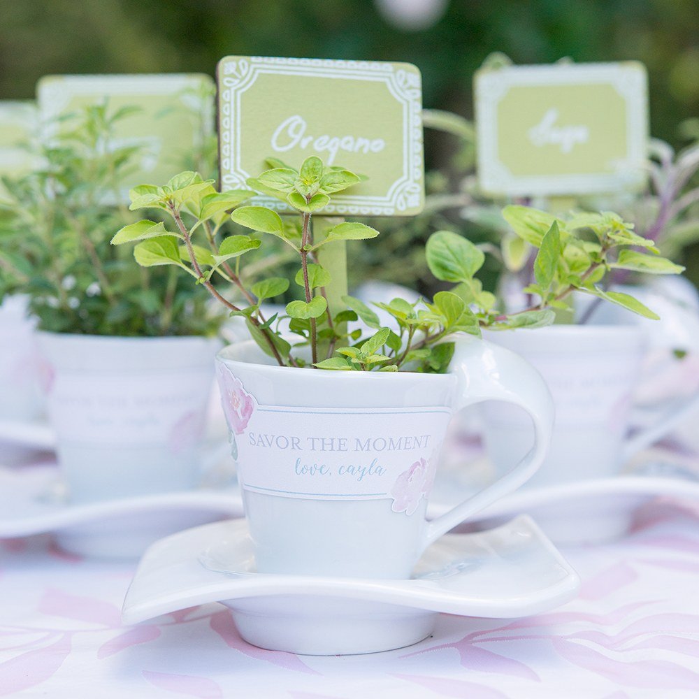 Modern White Cup And Saucer Favor Set - Forever Wedding Favors