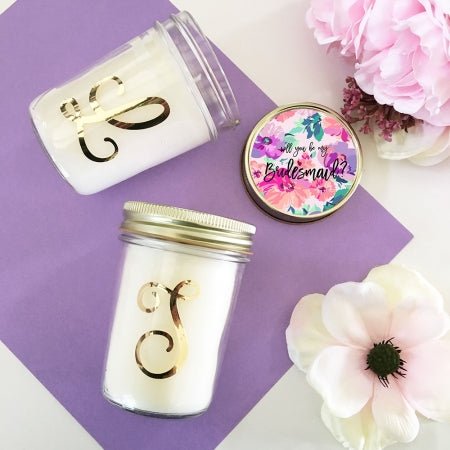 Monogram Glass Jar Candle - Forever Wedding Favors