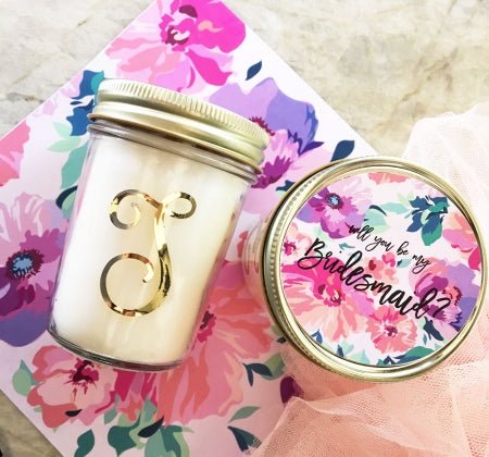 Monogram Glass Jar Candle - Forever Wedding Favors