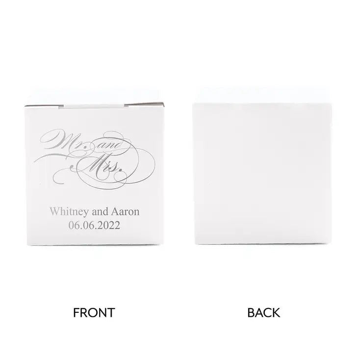 Mr & Mrs Script Square Favor Boxes - Forever Wedding Favors