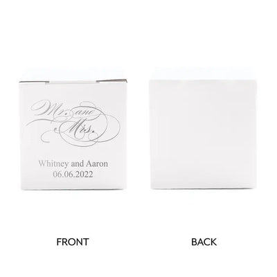 Mr & Mrs Script Square Favor Boxes - Forever Wedding Favors