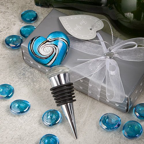 Murano Heart Bottle Stopper - Forever Wedding Favors