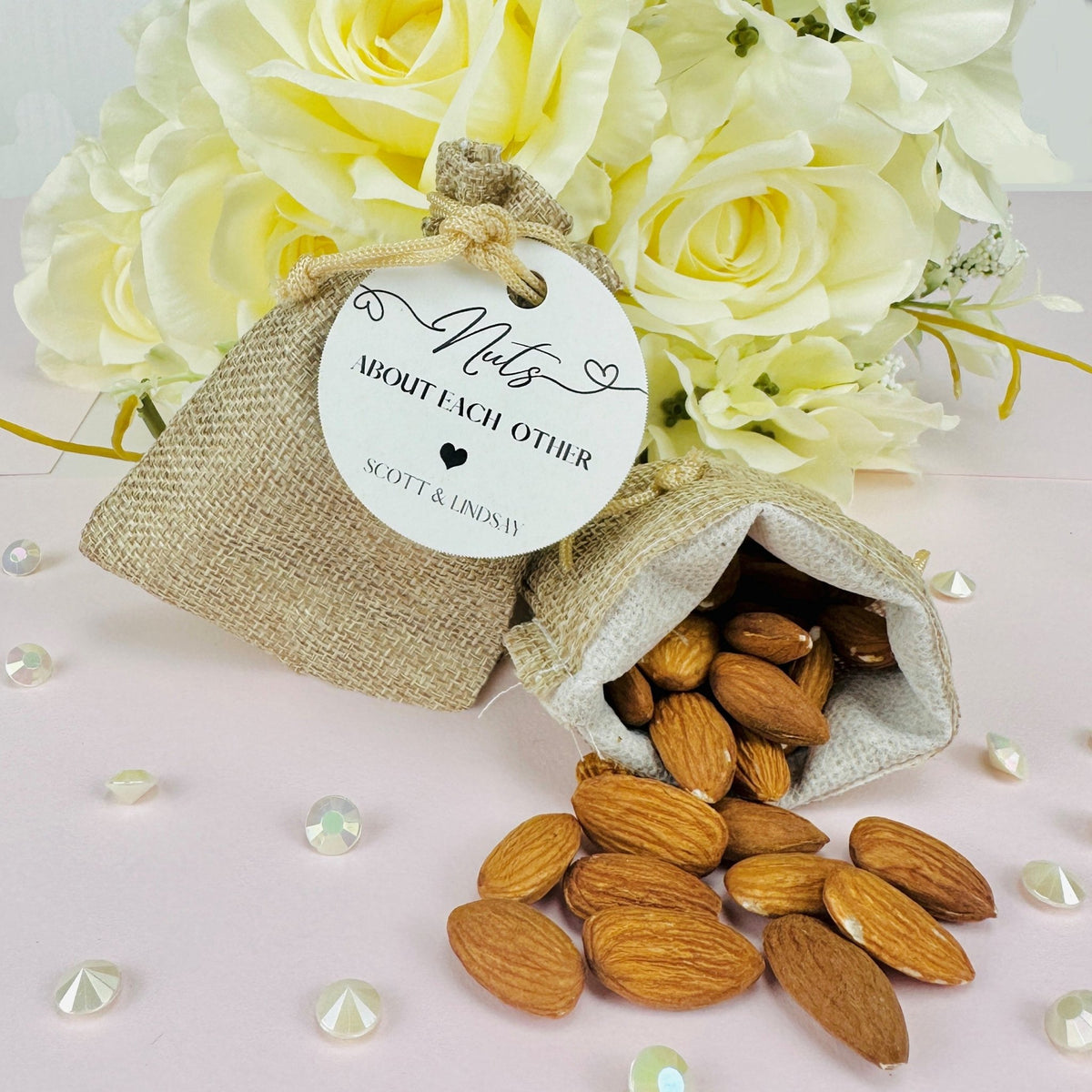 Nuts About Each Other Burlap Bag - Forever Wedding Favors