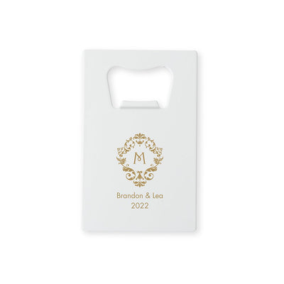 Personalized Metal Credit Card Bottle Opener - Forever Wedding Favors