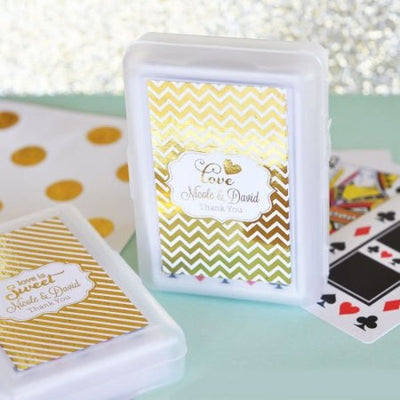 Personalized Metallic Foil Playing Cards - Forever Wedding Favors