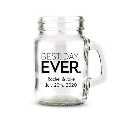 Personalized Mini Mason Jar Shot Glass Wedding Favor - Forever Wedding Favors