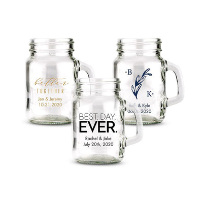 Personalized Mini Mason Jar Shot Glass Wedding Favor - Forever Wedding Favors