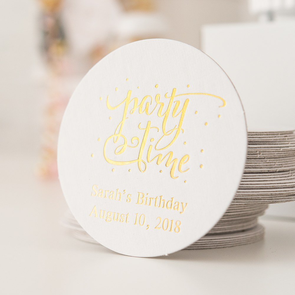 Personalized Paper Coasters - Round - Forever Wedding Favors