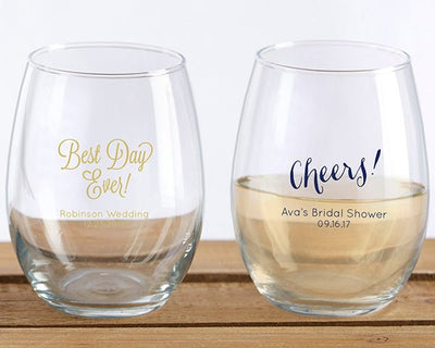 Personalized Stemless 9 OZ. Wine Glass - Forever Wedding Favors