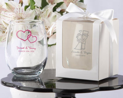 Personalized Stemless 9 OZ. Wine Glass - Forever Wedding Favors