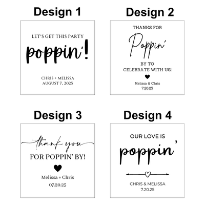 Pristine Popcorn Labels - Forever Wedding Favors