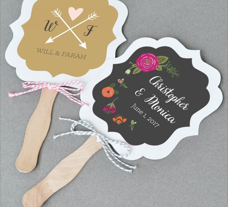 Rustic Garden Paddle Fans - Forever Wedding Favors