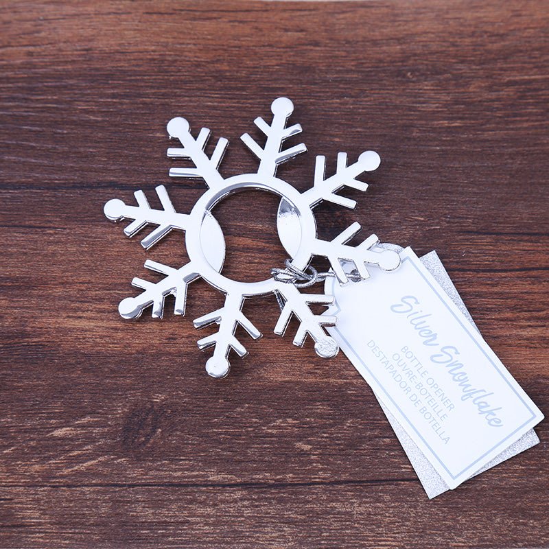 Silver Snowflake Bottle Opener - Forever Wedding Favors