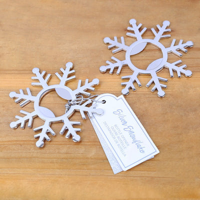 Silver Snowflake Bottle Opener - Forever Wedding Favors