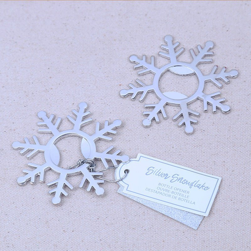 Silver Snowflake Bottle Opener - Forever Wedding Favors