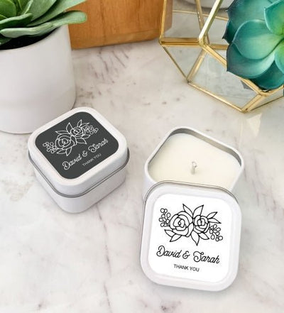 Simply Floral Candle Tins - Forever Wedding Favors