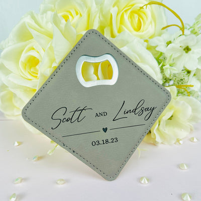 Soulmate Celebration Coaster Bottle Opener - Forever Wedding Favors