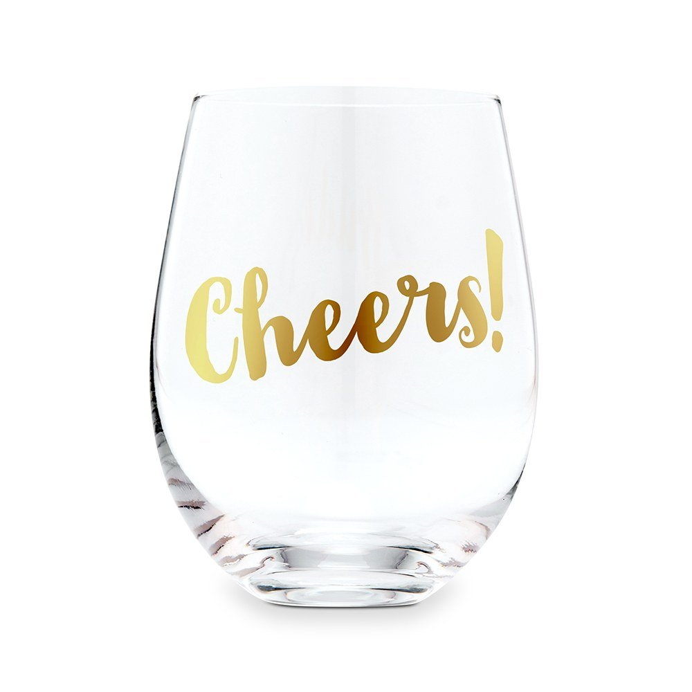 Stemless Toasting Wine Glass Gift For Wedding Party - Cheers - Forever Wedding Favors