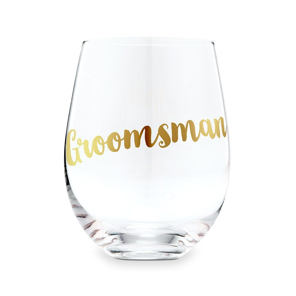 Stemless Toasting Wine Glass Gift For Wedding Party - Groomsman - Forever Wedding Favors