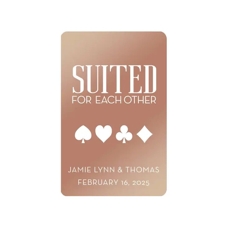 Suited For Each Other Metallic Playing Cards - Forever Wedding Favors