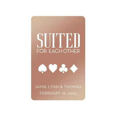 Suited For Each Other Metallic Playing Cards - Forever Wedding Favors