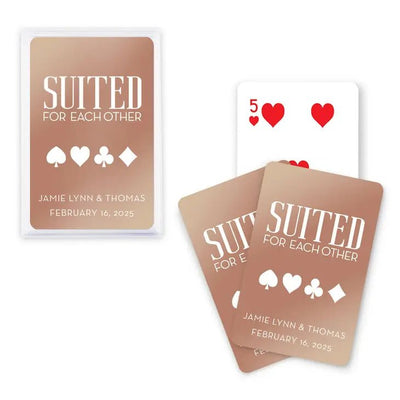 Suited For Each Other Metallic Playing Cards - Forever Wedding Favors