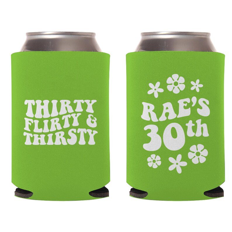 Thirty Flirty & Thirsty Can Cooler - Forever Wedding Favors