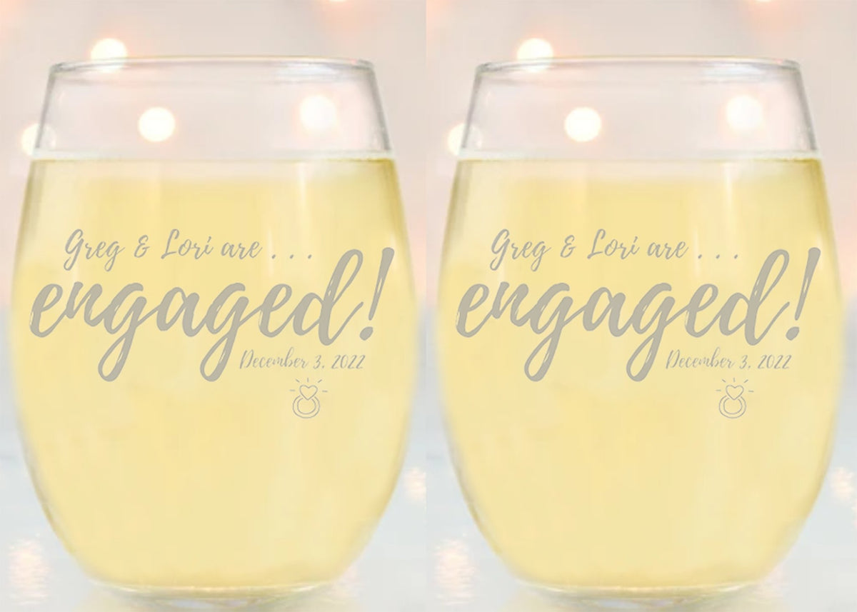 Toast To Love Wine Glass - Forever Wedding Favors