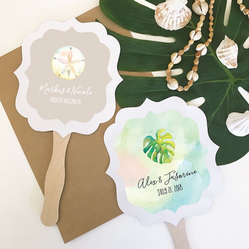 Tropical Beach Paddle Fan - Forever Wedding Favors