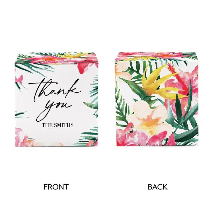 Tropical Floral Square Favor Boxes - Forever Wedding Favors