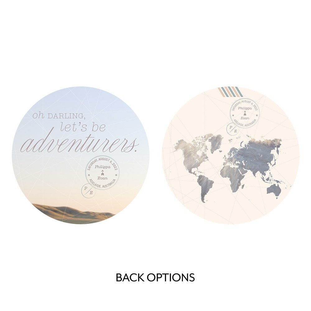 Wanderlust Personalized Hand Fan - Forever Wedding Favors