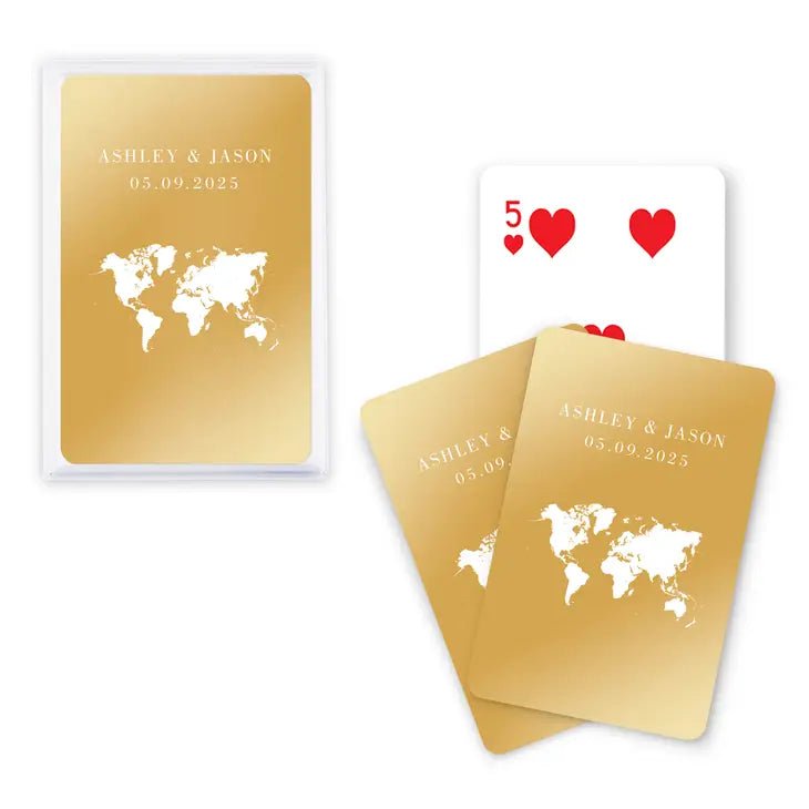 Wanderlust Travel Metallic Playing Cards - Forever Wedding Favors