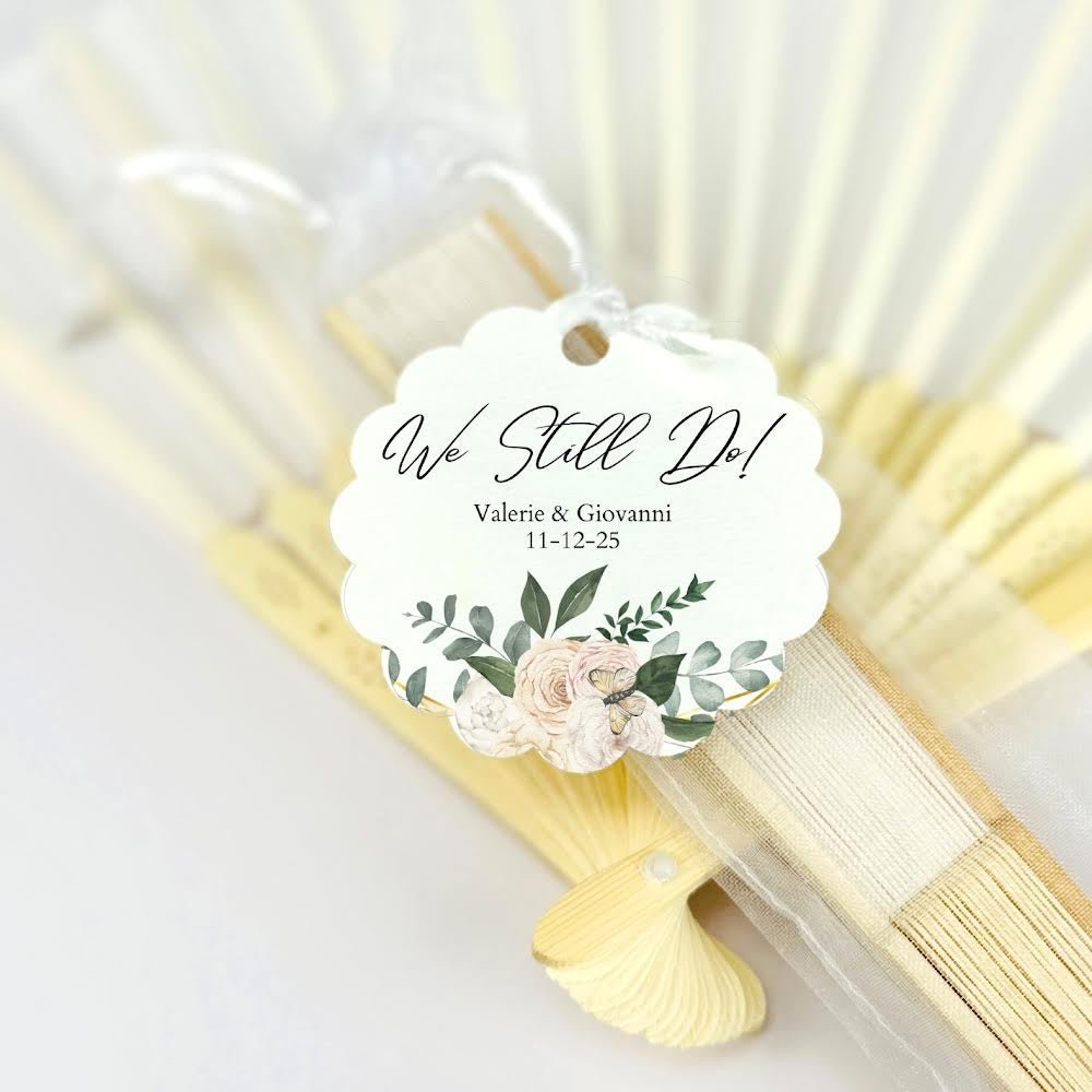 We Still Do Vow Renewal Hand Fan - Forever Wedding Favors