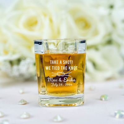 We Tied The Knot Shot Glass - Forever Wedding Favors